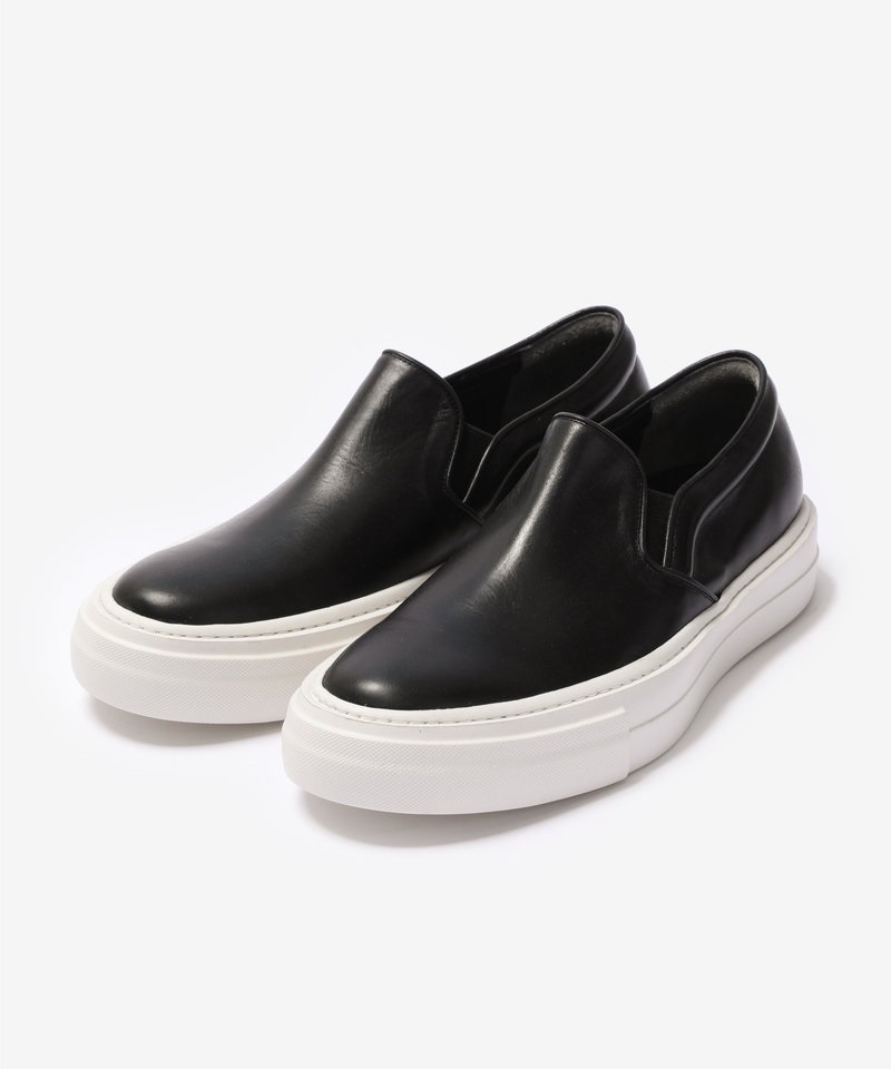 COW LEATHER SLIP-ON SNEAKERS ■SALE■(ブラック(930)-41)