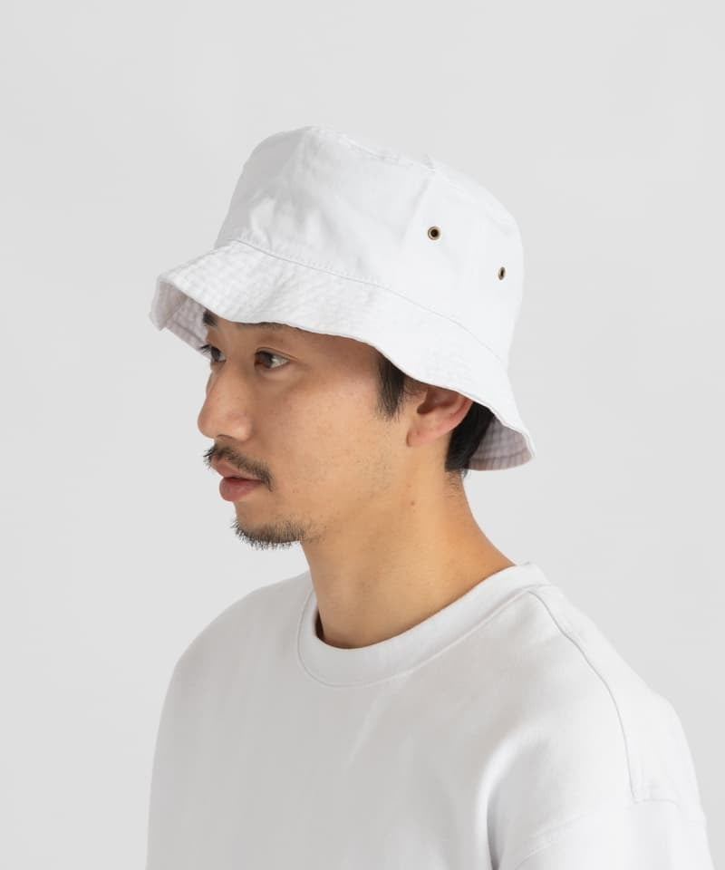 newhattan 1500 Stone Washed Bucket Hats(ホワイト-L)