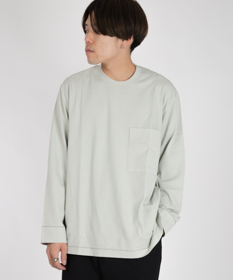 FROSTED L/S POCKET TEE ■SALE■(サージグリーン-1)