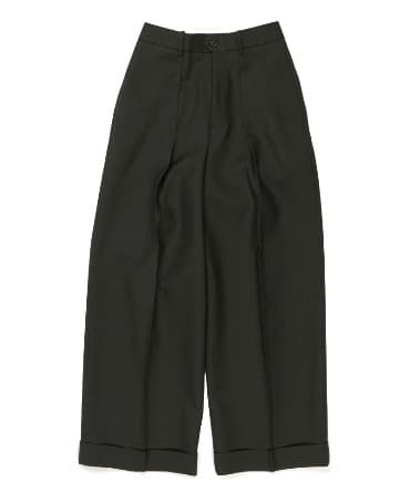 PLEATED WIDE TROUSERS  - ORGANIC WOOL HEAVY TROPICAL