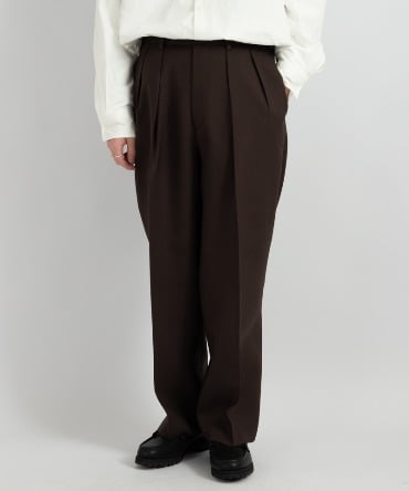 DOUBLE PLEATED TROUSERS - ORGANIC WOOL HEAVY TROPICAL