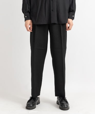 FLAT FRONT TROUSERS - ORGANIC WOOL TAXEED CLOTH
