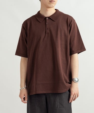 NATURAL DYED ORGANIC HALF SLEEVE POLO KNIT