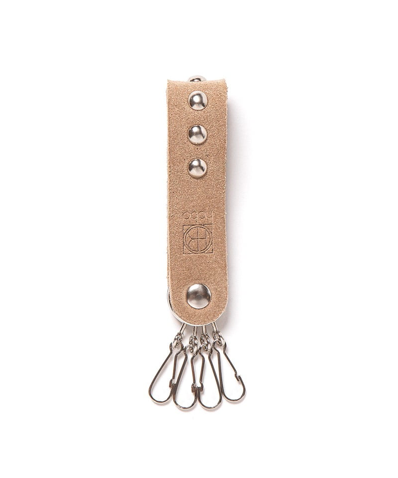 STUDDED KEY RING COW SUEDE ■SALE■