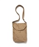 COTTON TWILL COFFEE DYED SHOULDER BAG