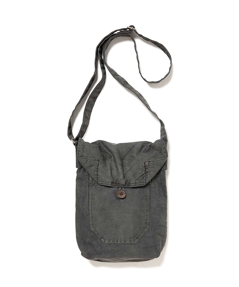 COTTON TWILL CHARCOAL DYED SHOULDER BAG