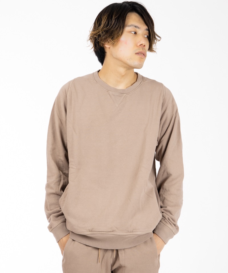 DWELLER CREW PULLOVER L/S COTTON SWEAT OVERDYED ■SALE■