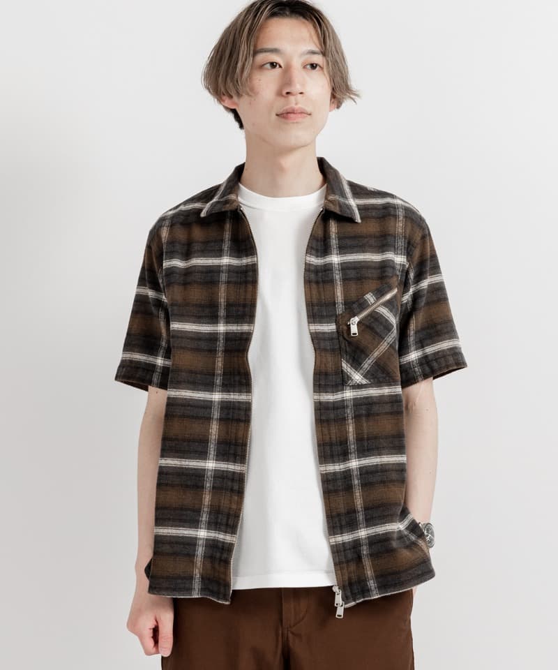 RANCHER FULL ZIP S/S SHIRT COTTON TWILL OMBRE PLAID