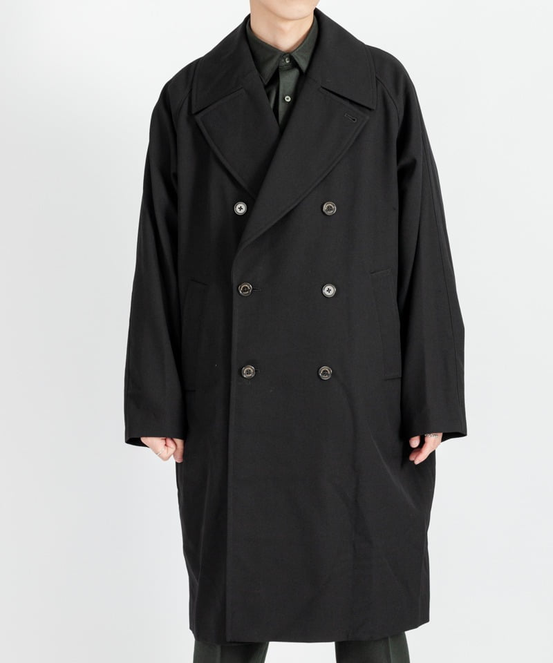 TRENCH COAT - ORGANIC WOOL SURVIVAL CLOTH ■SALE■(ブラック-1)
