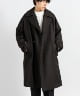 ALPACA TRENCH COAT - NATURAL BLACK ALPACA DOUBLE CLOTH(ブラック-1)