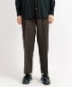 FLAT FRONT TROUSERS - ORGANIC WOOL TAXEED CLOTH(ブラウン-1)
