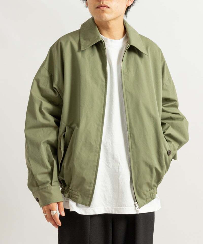 WIDE SPORTS JACKET - ORGANIC COTTON LIGHT ALL WEATHER CLOTH(モスグリーン-1)
