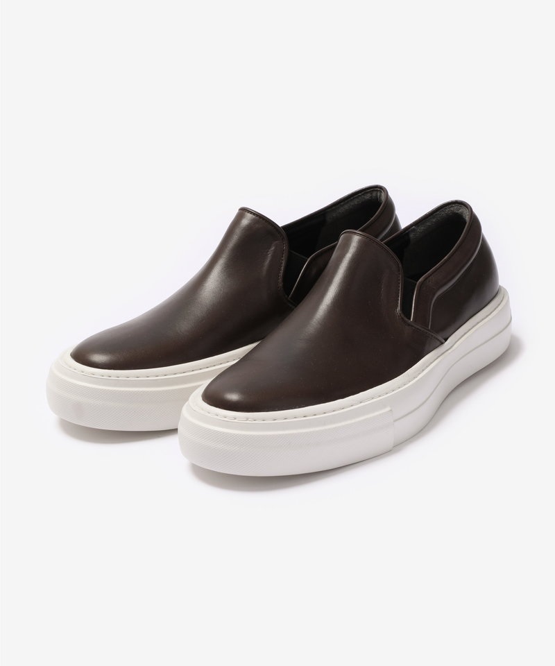 COW LEATHER SLIP-ON SNEAKERS ■SALE■(ブラウン(750)-41)