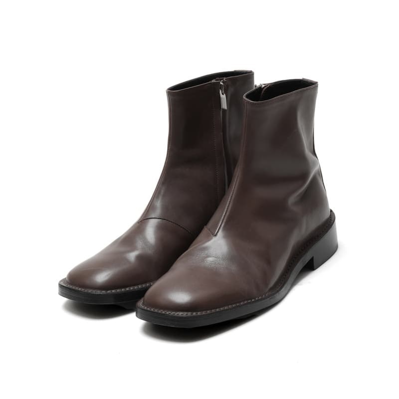 COW LEATHER SIDE ZIP BOOTS(ダークベージュ(822)-41)