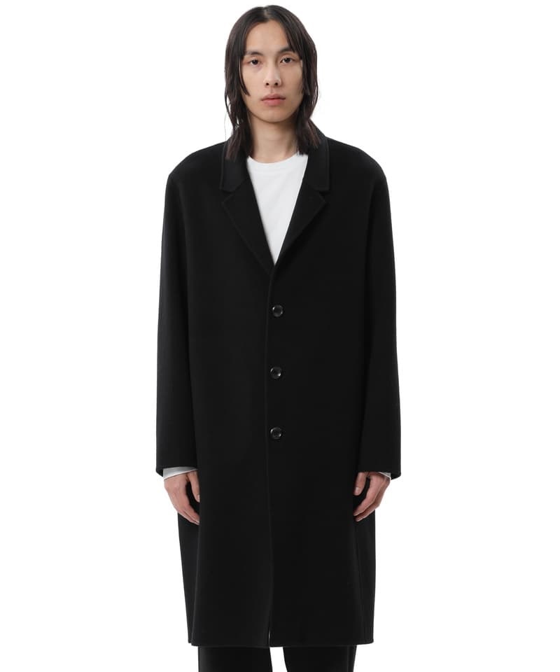 W/CA DOUBLE FACE BEAVER CLOTH SINGLE BREASTED COAT(ブラック(930)-1)