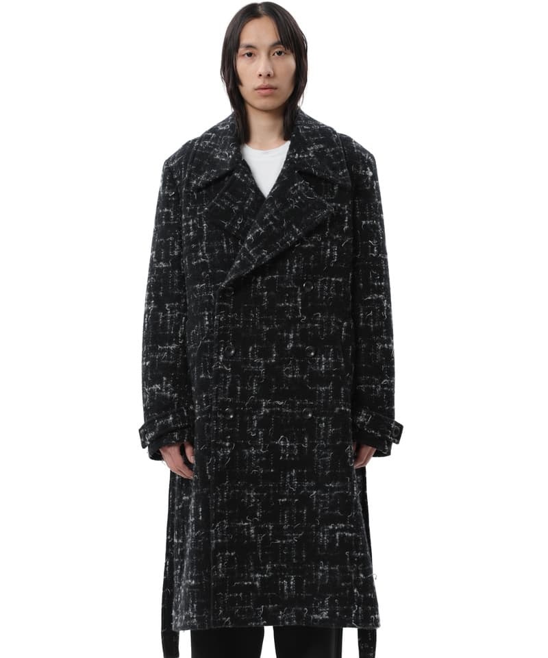 SPLASHED TWEED DOUBLE BREASTED COAT(X.ブラック(939)-1)