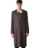 WO DOUBLE MELTON COLLARLESS CHESTER COAT(ダークグレー(922)-1)