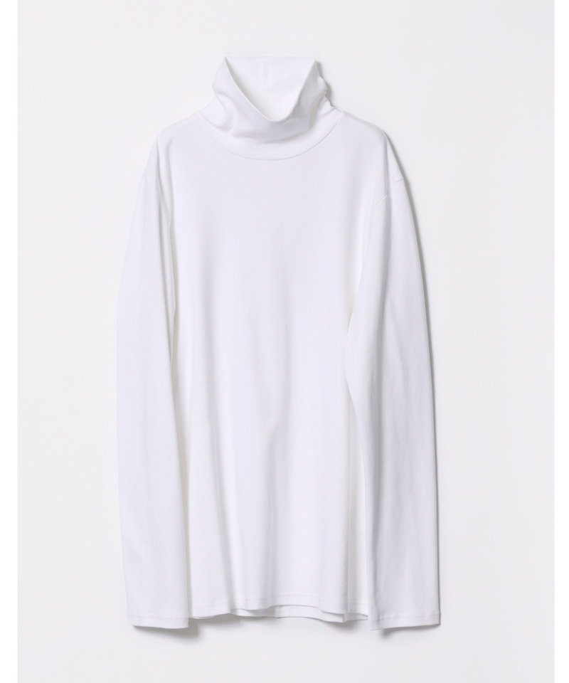 SUVIN COTTON SMOOTH HIGH NECKED T-SHIRT L/S ■SALE■(ホワイト(900)-1)