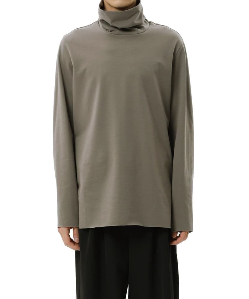 COOLMAX SMOOTH CLOTH WIDE HIGHNECK L/S TEE(ダークカーキグレー(912)-1)