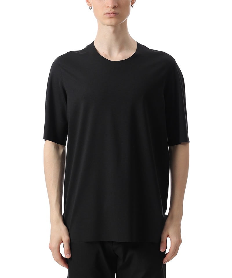 VIS/NY STRETCH PONTE JERSEY CUT OFF S/S TEE(ブラック(930)-1)