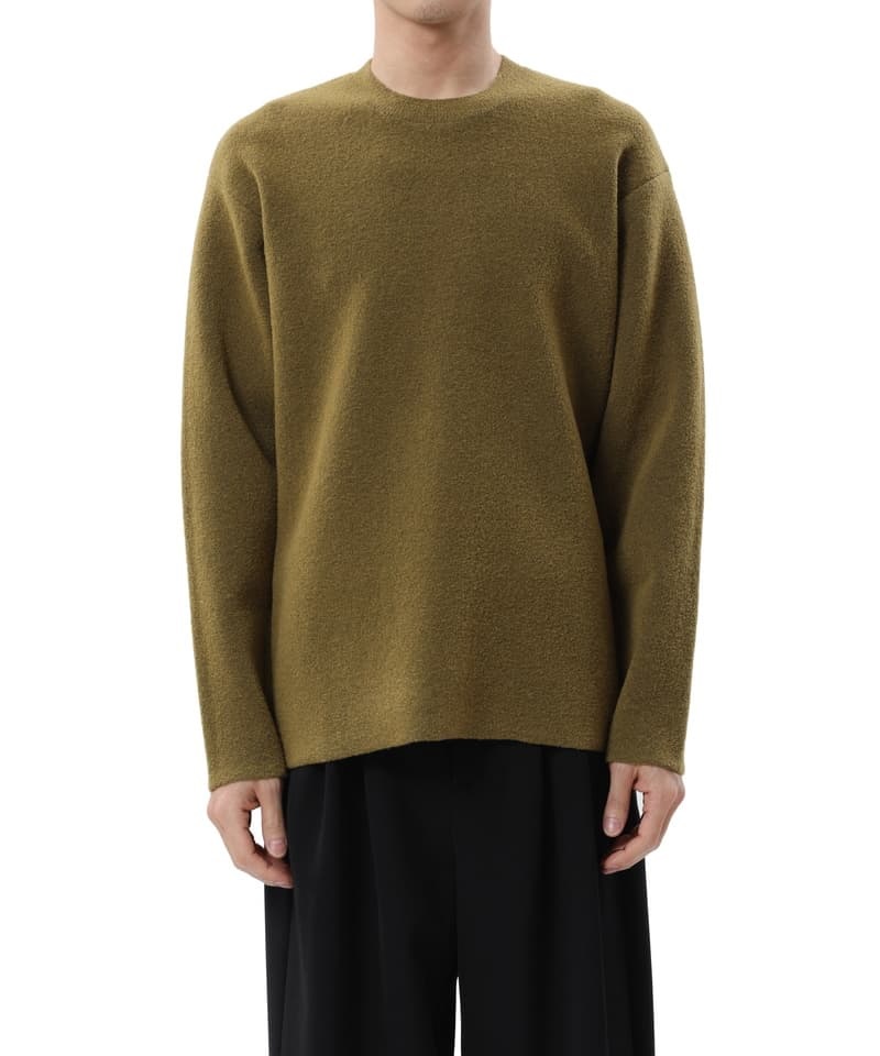 WO/NY LOOP YARNｘPE DOUBLE FACE KNIT CREWNECK PULLOVER(イエロー(250)-1)