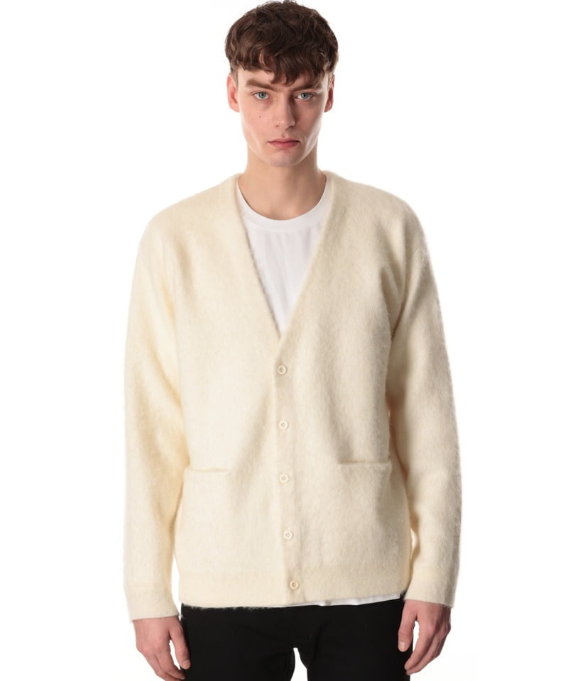 WO/NY MOHAIR x PE DOUBLE FACE KNIT CARDIGAN ■SALE■(オフホワイト(850)-2)