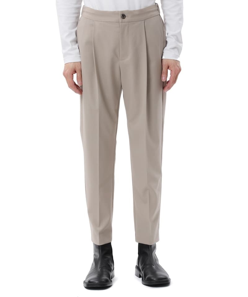 WO/PE STRETCH GABARDINE TAPERED FIT EASY TROUSERS(ベージュ(820)-1)