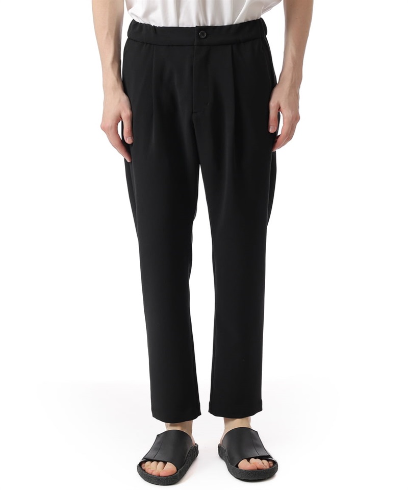 PE STRETCH DOUBLE CLOTH REGULAR FIT EASY PANTS(ブラック(930)-1)