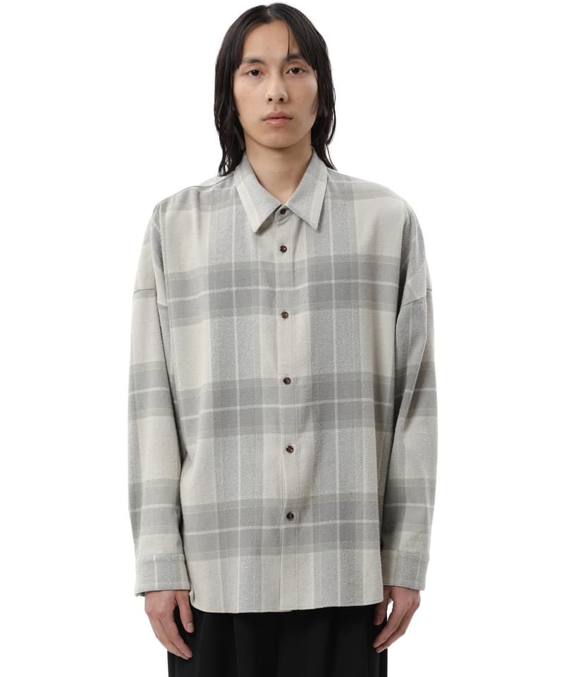 CO/SI FLANNEL CHECK OVERSIZED L/S SHIRT(X.ベージュ(829)-1)