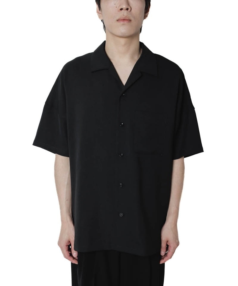 【期間限定販売】PEライトトロドルマンスリーブS/Sオープンカラーシャツ(ブラック-1)