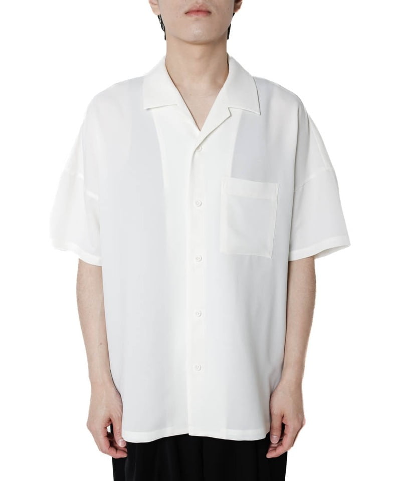 【期間限定販売】PEライトトロドルマンスリーブS/Sオープンカラーシャツ(ホワイト-1)
