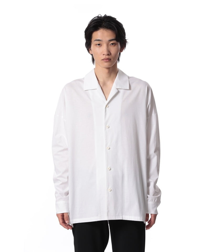 CO JERSEY CLOTH OVERSIZED OPEN COLLAR L/S SHIRT(ホワイト(900)-2)