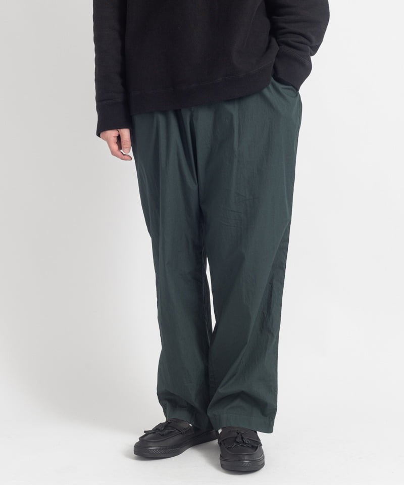 COTTON LAWN WIDE EASY PANTS(ダークグリーン-4(M))