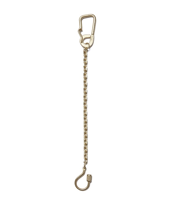 Brass Carabiner Key Ring with Chain ブラス カラビナ キーリング チェーン■SALE■(ブラス-F)