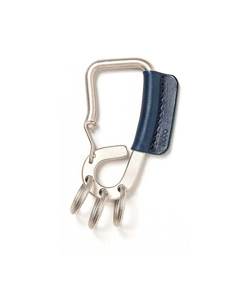 CARABINER KEY RING OILED COW LEATHER(ネイビー-F)