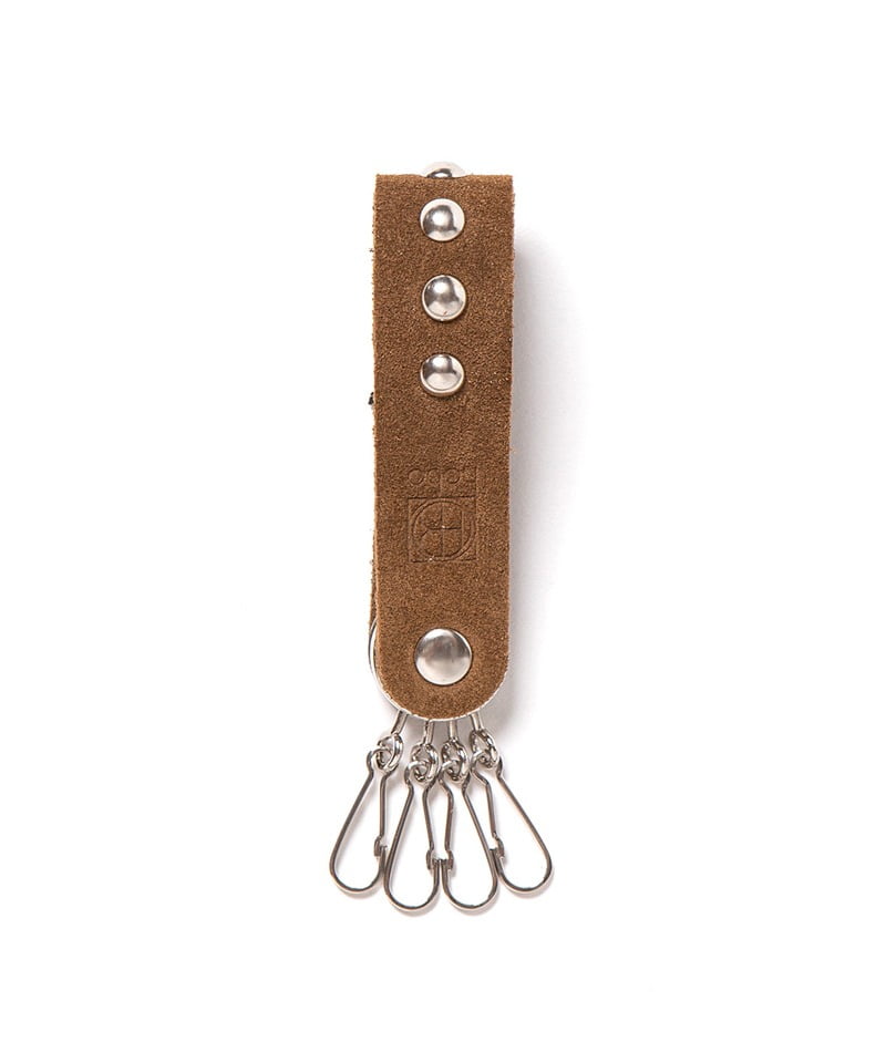 STUDDED KEY RING COW SUEDE ■SALE■(キャメル-F)