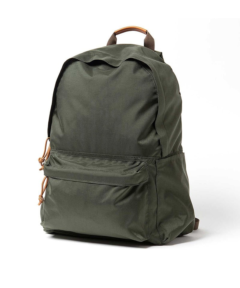 EVERYDAY BACKPACK NYLON OXFORD with COW LEATHER(オリーブ-F)