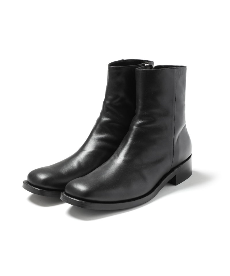 COW LEATHER SQUARE TOE ONEPIECE BOOTS ■SALE■(ブラック(930)-41.5)