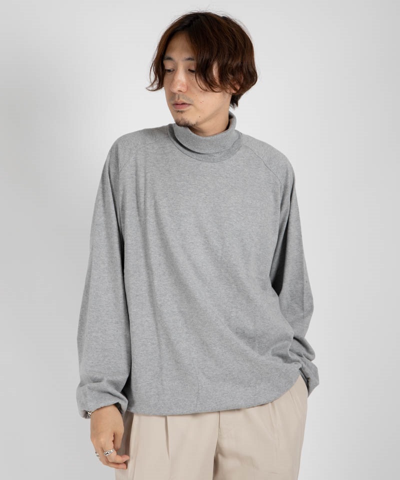 LOOSE NECK - COMBED COTTON KNIT BRUSHED(トップグレー-1)