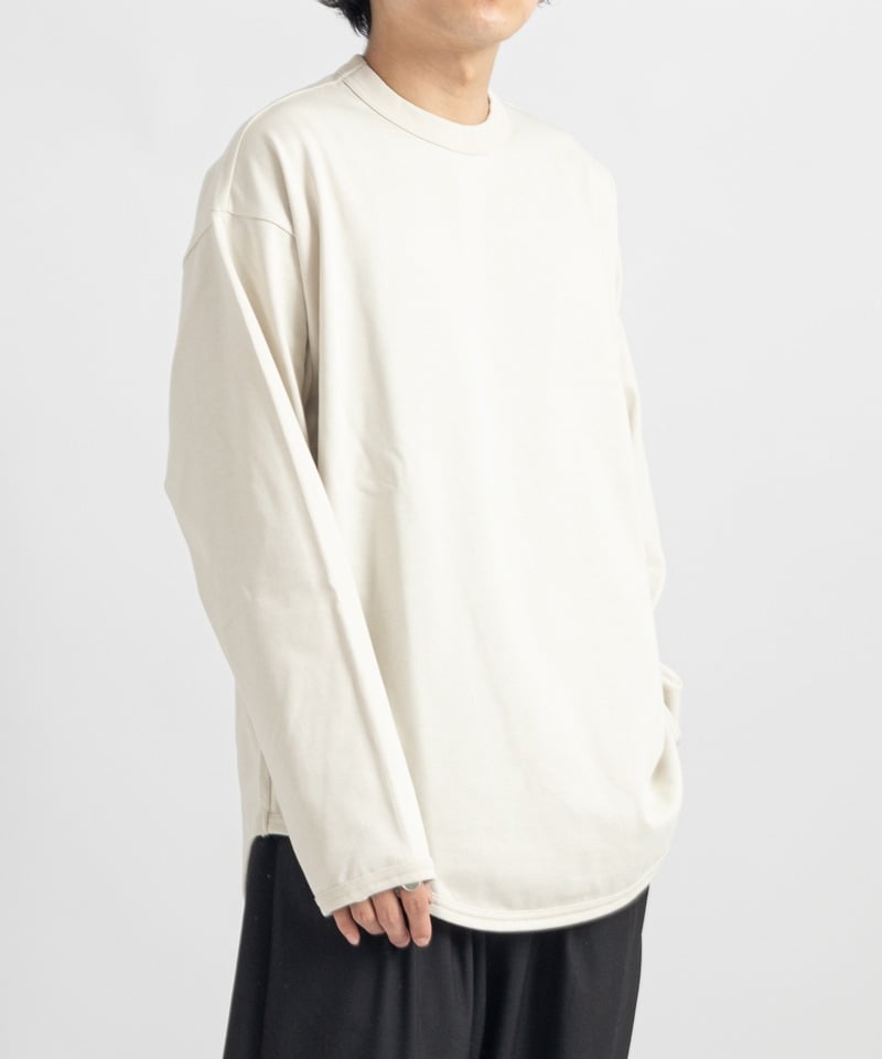 BASE BALL TEE L/S - 20//1 RECYCLE SUVIN ORGANIC COTTON KNIT(オフホワイト-1)