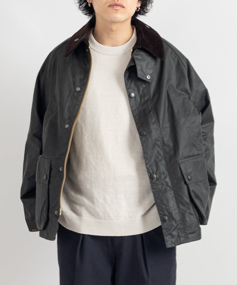 Barbour os wax bedale(グリーン-36)