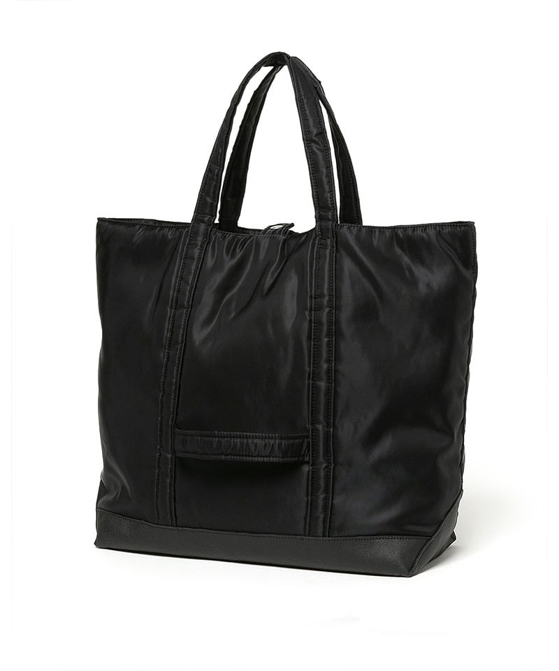 DWELLER TOTE POLY TAFFETA WITH COW LEATHER BY ECCO ■SALE■(ブラック-F)