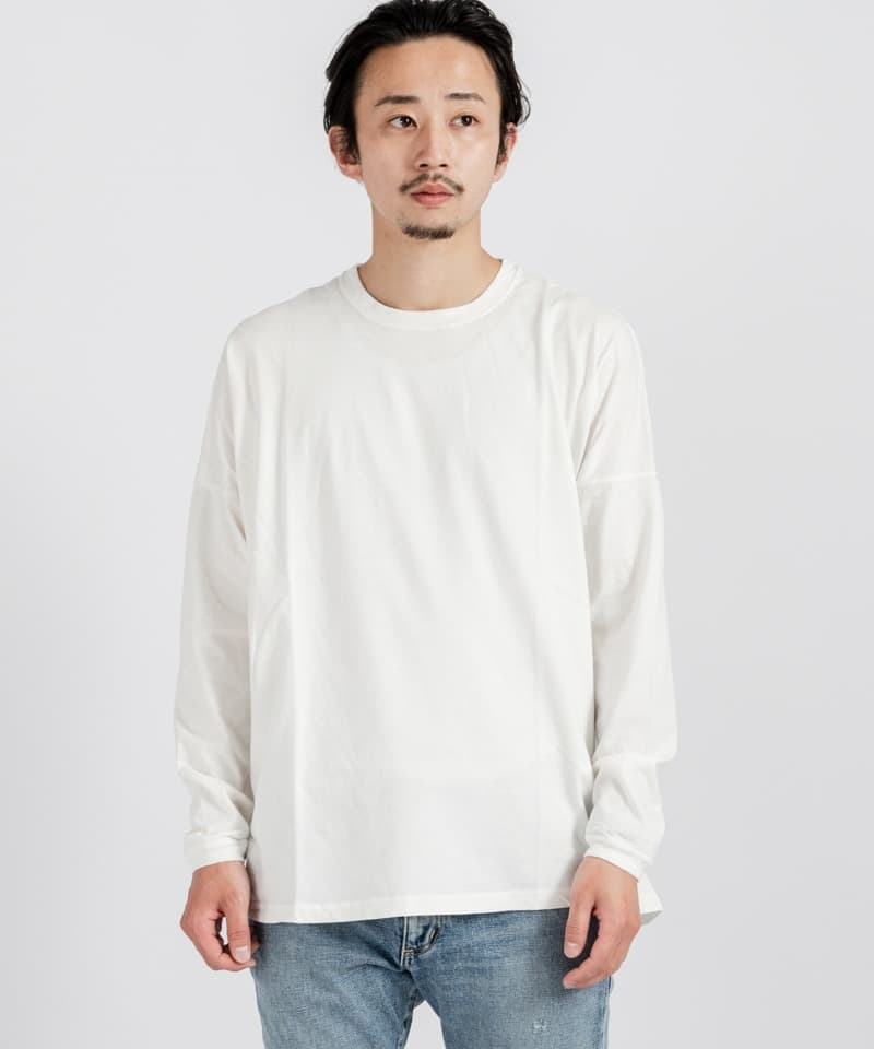 CLERK L/S TEE COTTON JERSEY OVERDYED VW ■SALE■(ホワイト-1)