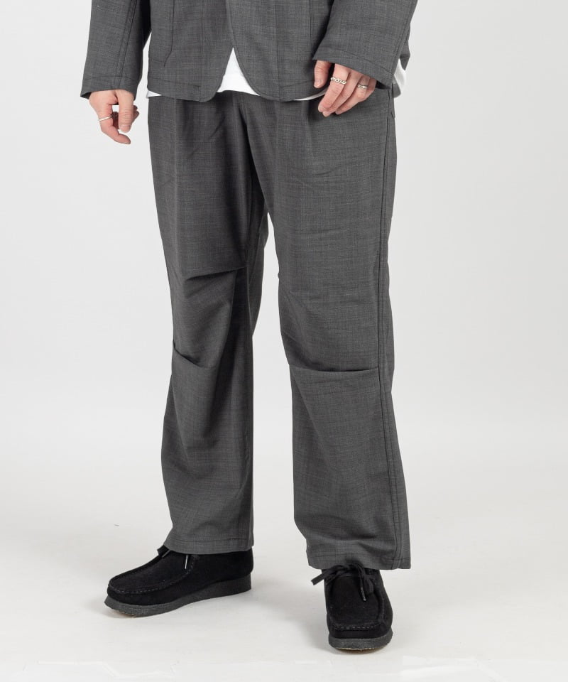 WORKER EASY PANTS P/W/Pu TROPICAL CLOTH(チャコール-1)