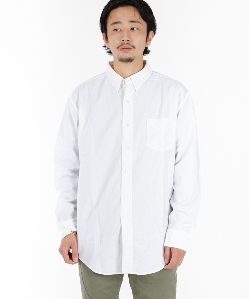 DWELLER B.D. L/S SHIRT RELAXED FIT COTTON OXFORD(ホワイト-1)