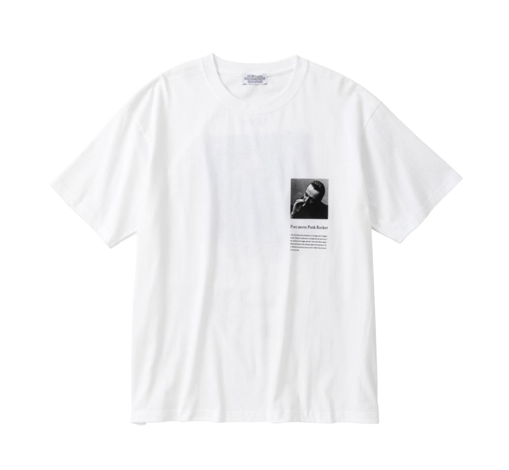 POET MEETS PUNK ROCKER 01 Photo T-Shirt(ホワイト/ブラック-L)