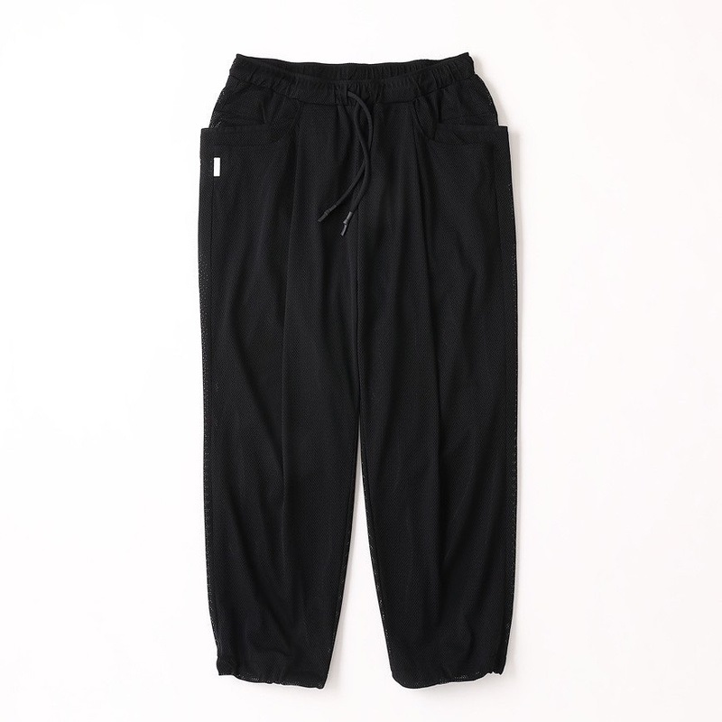 WIDE TAPERED EASY PANTS（MESH）(ブラック-L)