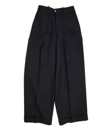 PLEATED WIDE TROUSERS - ORGANIC WOOL SURVIVAL CLOTH