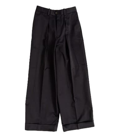 PLEATED WIDE TROUSERS - ORGANIC COTTON 30/2 TWILL