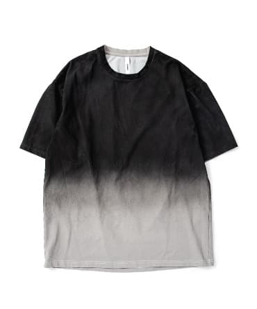 C/PE PLATING JERSEY SPRAY DYED OVERSIZED S/S T-SHIRT